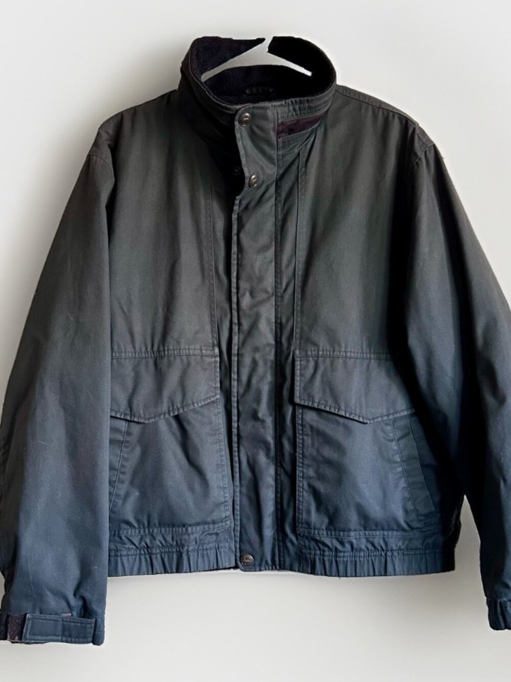 Vtg Pacific Trail Canvas Bomber Jacket Mens M Green Fleece Lined Utility Coat
